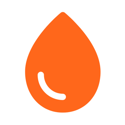 Transparent orange droplet icon